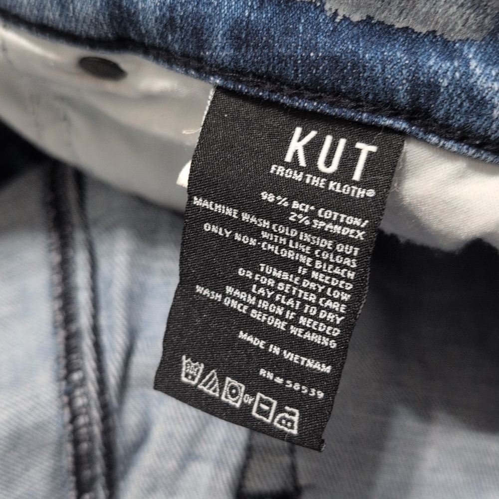 Kut From The Kloth High Rise Straight Leg Jeans Size 8 Medium Wash - Picture 9 of 12